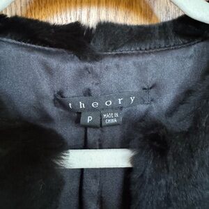 Theory "Hope" Black Rabbit Fur Vest xs
